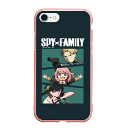 Чехол iPhone 7/8 матовый SPY X FAMILY СЕМЬЯ ШПИОНА ЛОЙД, АНЯ, ЙОР