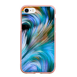 Чехол iPhone 7/8 матовый Абстрактная красочная композиция Полосы Abstract c, цвет: 3D-светло-розовый