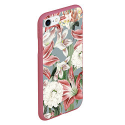 Чехол iPhone 7/8 матовый Цветы Романтические Лилии, цвет: 3D-малиновый — фото 2
