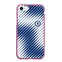 Чехол iPhone 7/8 матовый Маленькое лого ЧЕЛСИ АБСТРАКЦИЯ, цвет: 3D-малиновый