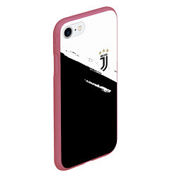 Чехол iPhone 7/8 матовый Juventus маленькое лого, цвет: 3D-малиновый — фото 2