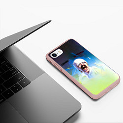 Чехол iPhone 7/8 матовый Blackout - Scorpions, цвет: 3D-светло-розовый — фото 2