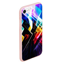Чехол iPhone 7/8 матовый Неоновая молния Абстракция Neon Lightning Abstract, цвет: 3D-светло-розовый — фото 2