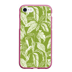 Чехол iPhone 7/8 матовый Зелёные Тропики Лета, цвет: 3D-малиновый