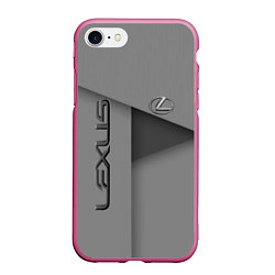 Чехол iPhone 7/8 матовый Lexus - серая абстракция, цвет: 3D-малиновый
