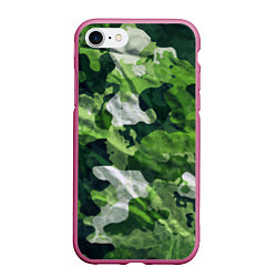 Чехол iPhone 7/8 матовый Camouflage Pattern Камуфляж Паттерн, цвет: 3D-малиновый