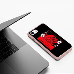 Чехол iPhone 7/8 матовый Игра Окончена Красный Череп, цвет: 3D-светло-розовый — фото 2