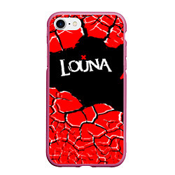 Чехол iPhone 7/8 матовый Louna band ТРЕЩИНЫ, цвет: 3D-малиновый