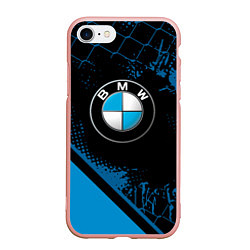 Чехол iPhone 7/8 матовый BMW : БМВ ЛОГО, цвет: 3D-светло-розовый