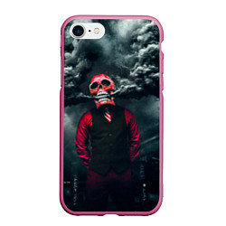 Чехол iPhone 7/8 матовый Smoke Дым Skull