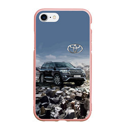 Чехол iPhone 7/8 матовый Toyota Land Cruiser 200 V8, цвет: 3D-светло-розовый