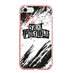 Чехол iPhone 7/8 матовый Sex Pistols Big Logo, цвет: 3D-светло-розовый