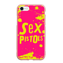 Чехол iPhone 7/8 матовый Sex Pistols Yellow Logo