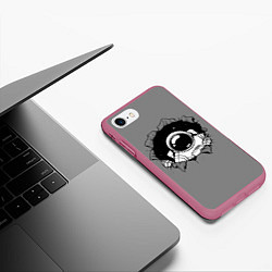 Чехол iPhone 7/8 матовый Брешь Космоса, цвет: 3D-малиновый — фото 2