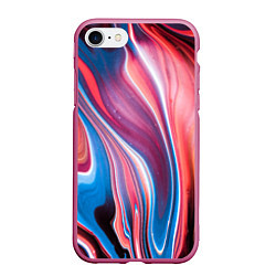 Чехол iPhone 7/8 матовый Colorful river, цвет: 3D-малиновый