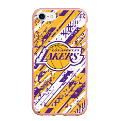 Чехол iPhone 7/8 матовый LAKERS ЛОС-АНДЖЕЛЕС ЛЕЙКЕРС