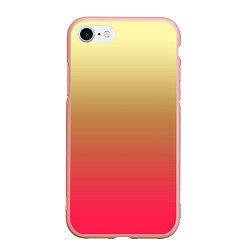 Чехол iPhone 7/8 матовый Красно-желтый градиент, цвет: 3D-светло-розовый