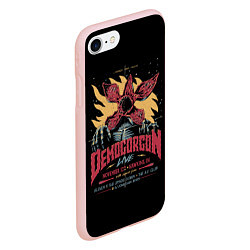 Чехол iPhone 7/8 матовый Stranger Things Demogorgon, цвет: 3D-светло-розовый — фото 2