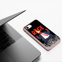 Чехол iPhone 7/8 матовый Дональд Трамп - Ярость, цвет: 3D-светло-розовый — фото 2