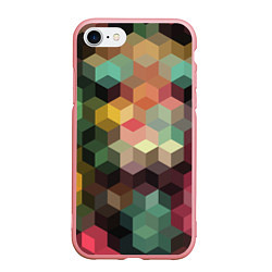 Чехол iPhone 7/8 матовый Разноцветный геометрический узор 3D, цвет: 3D-баблгам