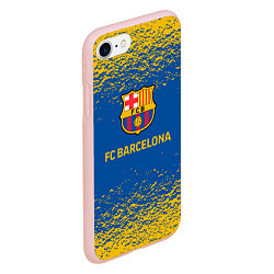 Чехол iPhone 7/8 матовый Barcelona желтые брызги, цвет: 3D-светло-розовый — фото 2