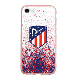 Чехол iPhone 7/8 матовый Atletico madrid logo брызги красок