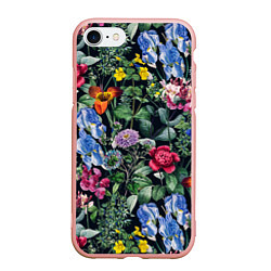 Чехол iPhone 7/8 матовый Цветы Старый Сад, цвет: 3D-светло-розовый