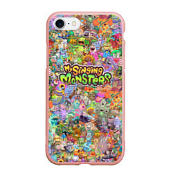 Чехол iPhone 7/8 матовый MY SINGING MONSTERS ПЕРСОНАЖИ, цвет: 3D-светло-розовый