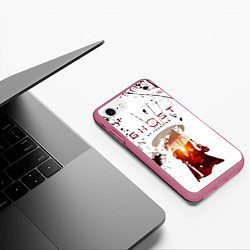 Чехол iPhone 7/8 матовый Призрак Цусимы Легенды, цвет: 3D-малиновый — фото 2