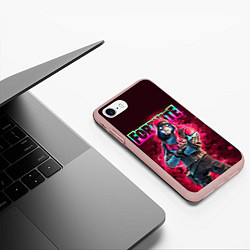 Чехол iPhone 7/8 матовый Fortnite Bonehead Skin, цвет: 3D-светло-розовый — фото 2