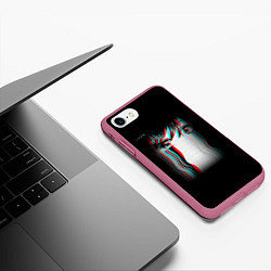 Чехол iPhone 7/8 матовый Sad Neon Girl, цвет: 3D-малиновый — фото 2