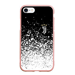 Чехол iPhone 7/8 матовый Juventus fc брызги краски, цвет: 3D-светло-розовый