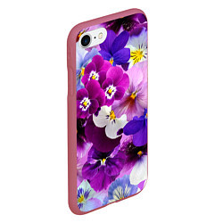 Чехол iPhone 7/8 матовый CHARMING PANSIES, цвет: 3D-малиновый — фото 2