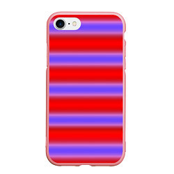 Чехол iPhone 7/8 матовый Striped pattern мягкие размытые полосы красные фио, цвет: 3D-баблгам