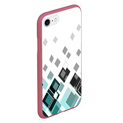 Чехол iPhone 7/8 матовый Geometric pattern Геометрический узор ромбы, цвет: 3D-малиновый — фото 2