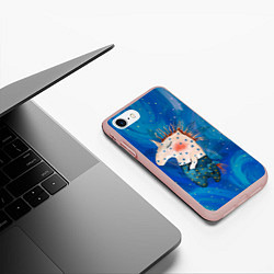 Чехол iPhone 7/8 матовый Конь в звездочках, цвет: 3D-светло-розовый — фото 2
