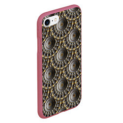 Чехол iPhone 7/8 матовый Круглые объемные узоры, цвет: 3D-малиновый — фото 2