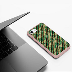 Чехол iPhone 7/8 матовый Абстрактный узор камуфляжной расцветки, цвет: 3D-светло-розовый — фото 2