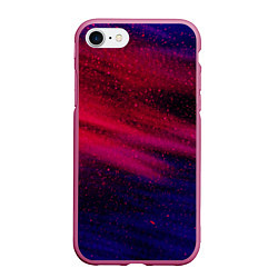 Чехол iPhone 7/8 матовый Неоновая пыль - Красный, цвет: 3D-малиновый