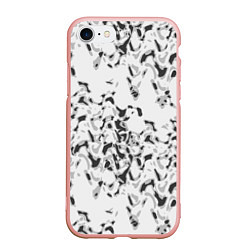 Чехол iPhone 7/8 матовый Пятнистый абстрактный узор в светло-серых тонах