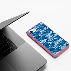 Чехол iPhone 7/8 матовый Камуфляж морской, цвет: 3D-малиновый — фото 2