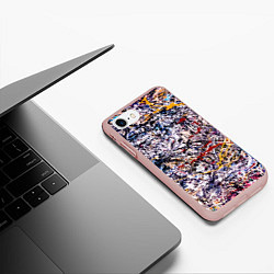 Чехол iPhone 7/8 матовый Холст забрызганный краской Fashion trend, цвет: 3D-светло-розовый — фото 2