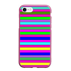 Чехол iPhone 7/8 матовый Multicolored neon bright stripes