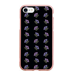 Чехол iPhone 7/8 матовый Летающие тарелки, цвет: 3D-светло-розовый