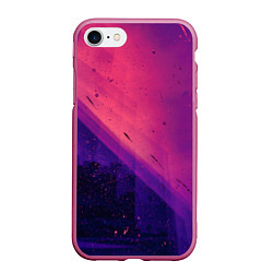 Чехол iPhone 7/8 матовый Неоновая пыль и лучи - Тёмно-розовый, цвет: 3D-малиновый