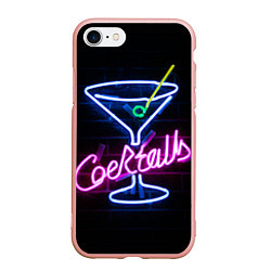 Чехол iPhone 7/8 матовый Неоновый коктейль - Розовый, цвет: 3D-светло-розовый