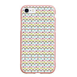 Чехол iPhone 7/8 матовый Волнистые линии геометрия, цвет: 3D-светло-розовый