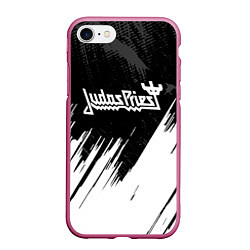 Чехол iPhone 7/8 матовый Judas Priest metal, цвет: 3D-малиновый