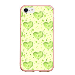 Чехол iPhone 7/8 матовый Сердце листвы, цвет: 3D-светло-розовый
