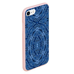 Чехол iPhone 7/8 матовый Gray blue ethnic arabic ornament, цвет: 3D-светло-розовый — фото 2